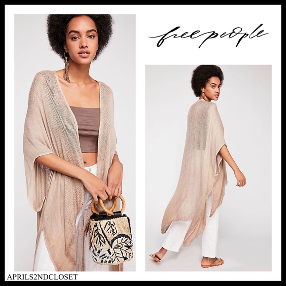 FREE PEOPLE BOHO KIMONO CARDI CAPE CARDIGAN A2C - Picture 12 of 15